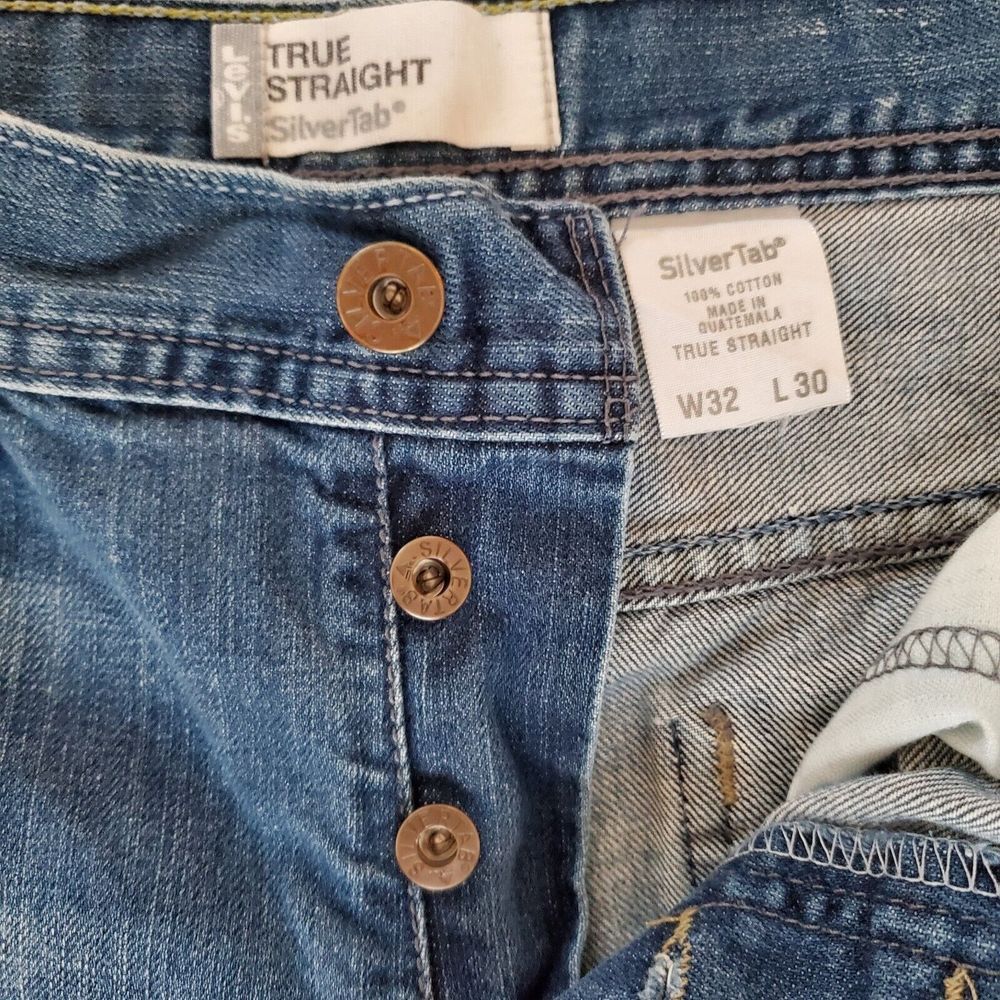 Levis Silvertab Jeans‎ Mens *32x29 (32x30) True Straight  Blue Denim Button Fly - Picture 4 of 16